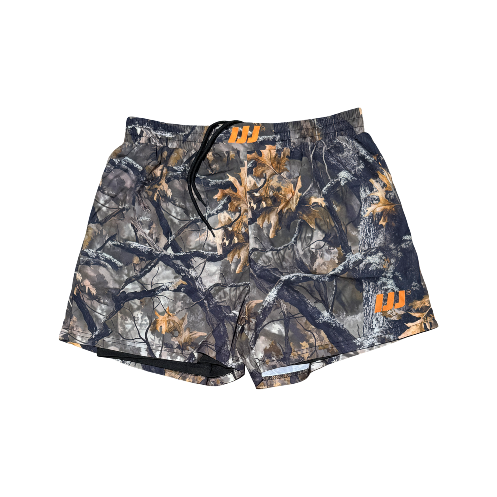 Woodland Camo Hybrid Combat Shorts with Built-In Compressions