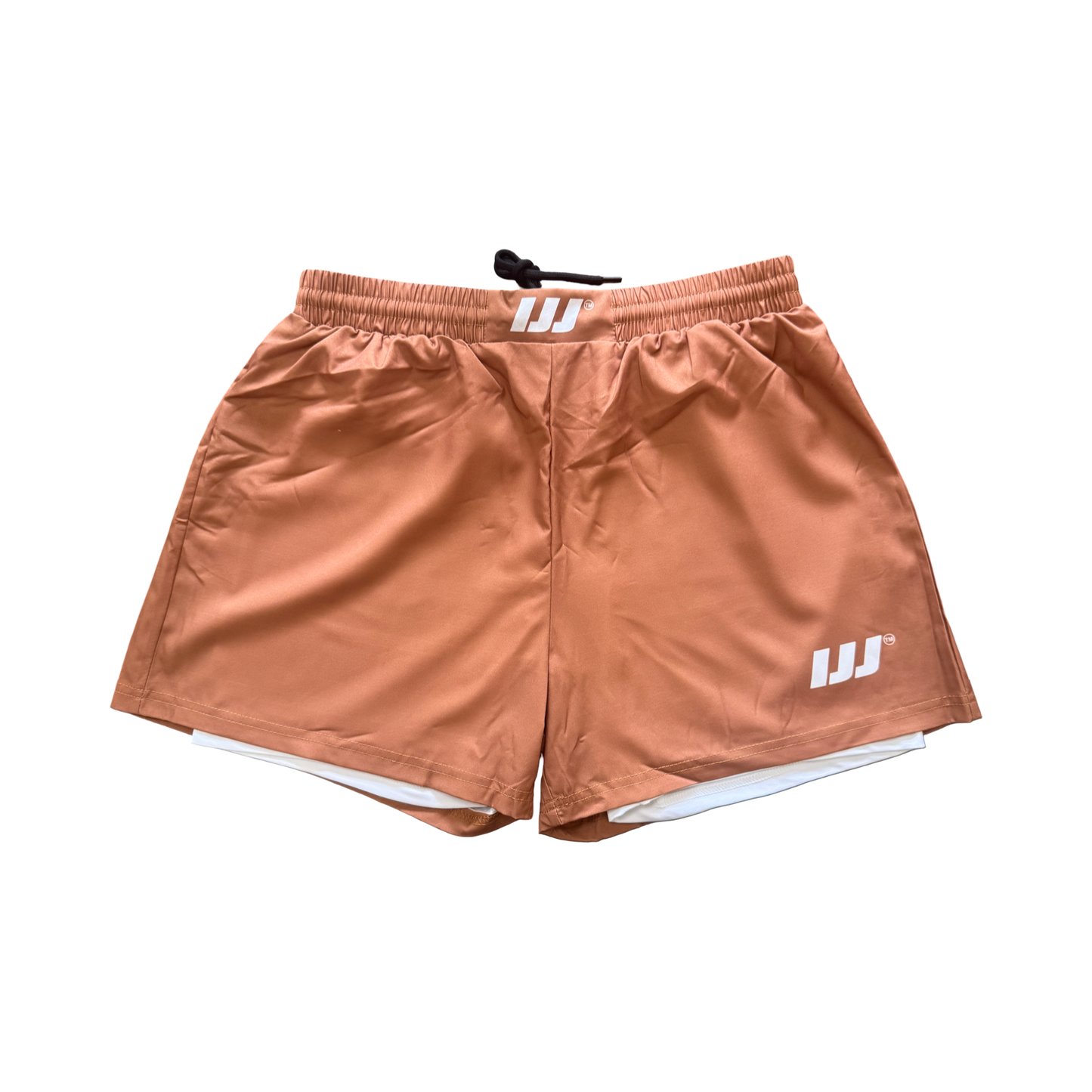Desert Sand Hybrid Combat Shorts with Built-In Compressions