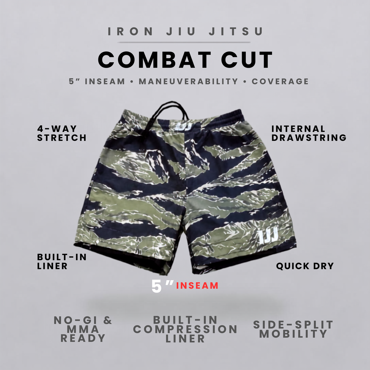 Combat Cut 5 inch inseam features