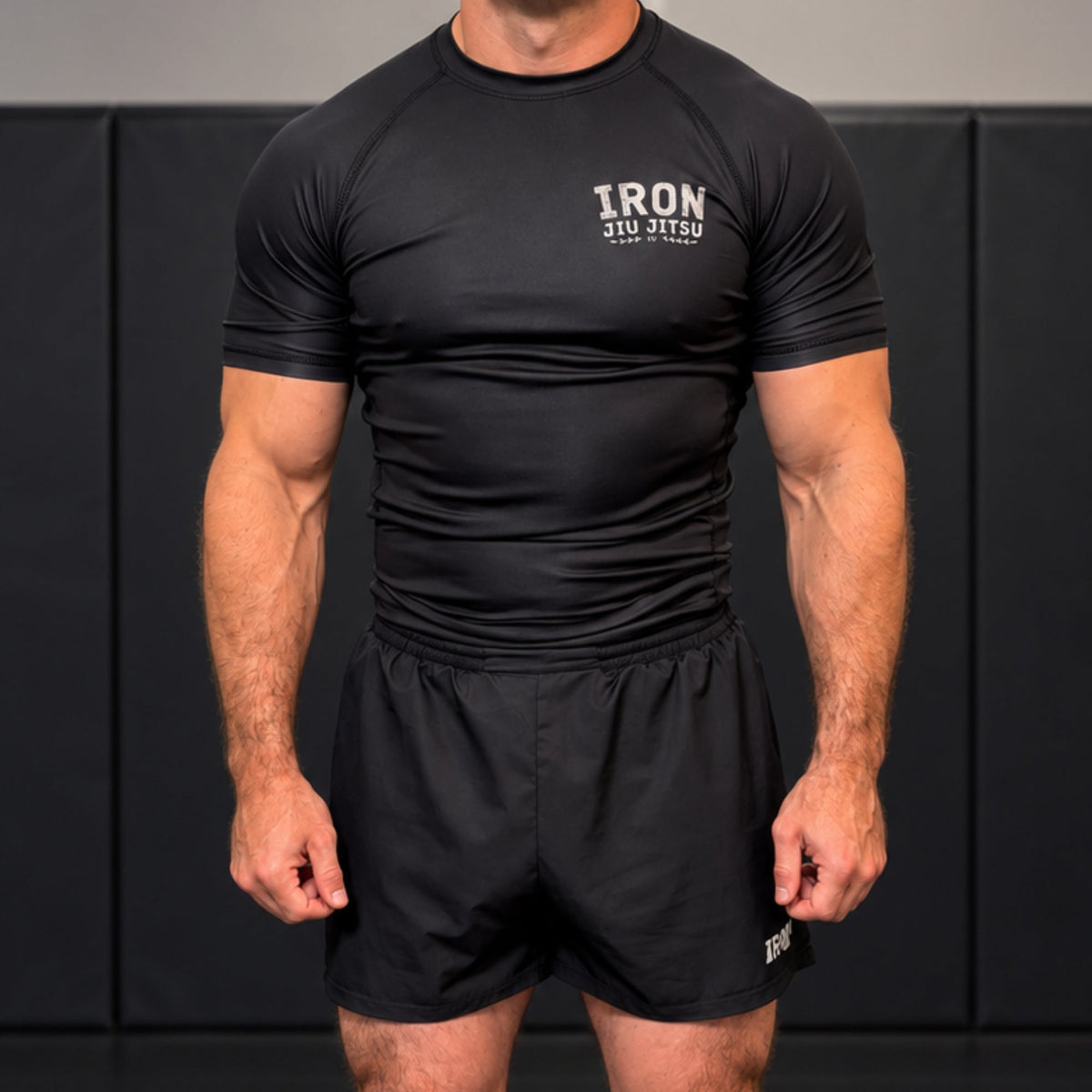 Iron Jiu Jitsu Wild Skull Rash Guard, Black, gym
