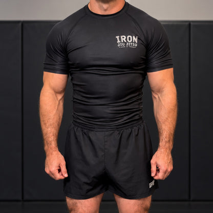 Iron Jiu Jitsu Wild Skull Rash Guard, Black, gym