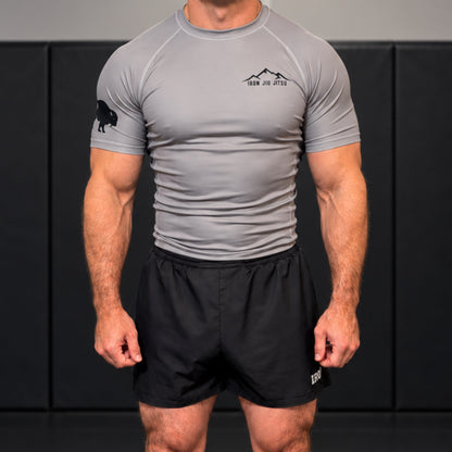Iron Jiu Jitsu Mountain Rash Guard, Granite, gym