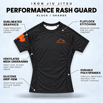 Iron Jiu Jitsu Mountain Rash Guard, Black, features