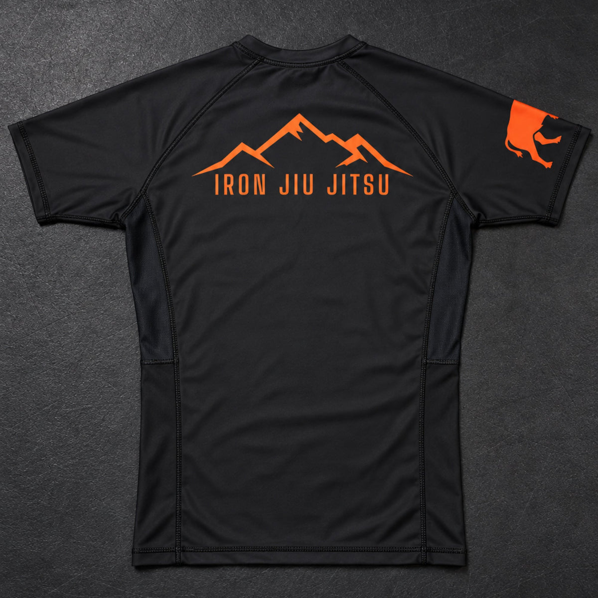Iron Jiu Jitsu Mountain Rash Guard, Black, back flat