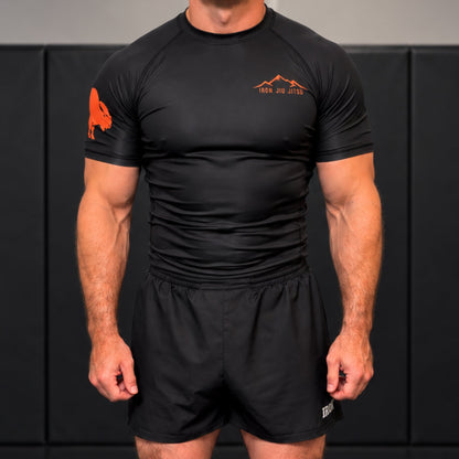 Iron Jiu Jitsu Mountain Rash Guard, Black, gym