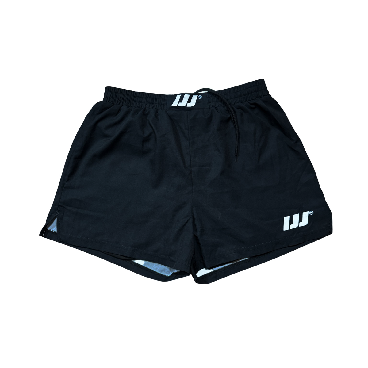 Black Hybrid Combat Shorts front